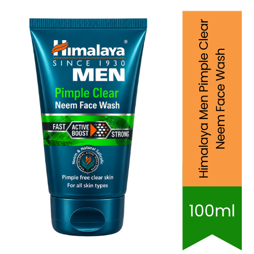 Himalaya Men Pimple Clear Neem Face Wash (Herbal Facial Cleanser) | 100ml - Daily Oil Control & Acne Treatment | Deep Cleansing, Blemish Control & Clear Skin | South Africa | India Bazaar