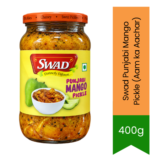 Swad Punjabi Mango Pickle (Aam ka Aachar) | 400g - Traditional Spiced Condiment | Authentic Tangy Flavor, Premium Spices & Rich Taste | South Africa | India Bazaar