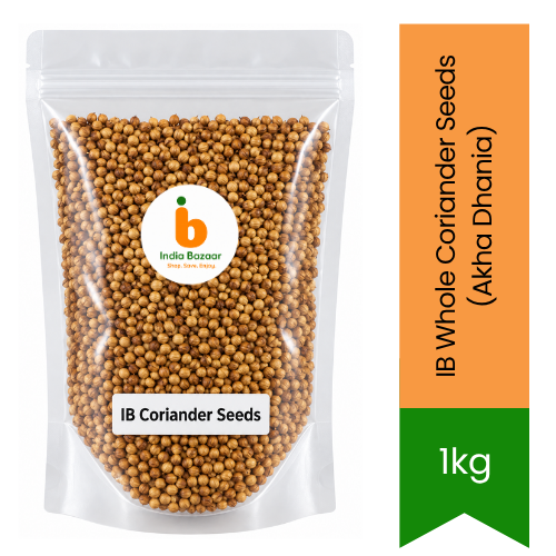 IB Whole Coriander Seeds (Akha Dhania) - Aromatic Whole Spice Seeds for Dry-Roasting, Homemade Garam Masala Grinding & Tadka Curry Bases | South Africa | India Bazaar
