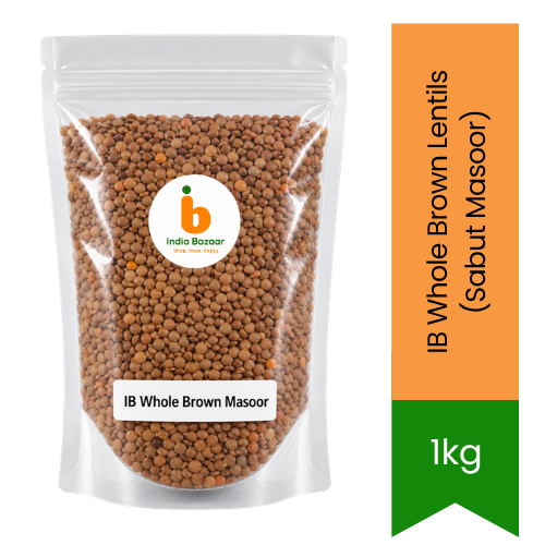 IB Whole Brown Lentils (Sabut Masoor) - Premium Pulses & Pantry Staple | Rich Protein Source, Earthy Flavor & Wholesome Cooking | South Africa | India Bazaar