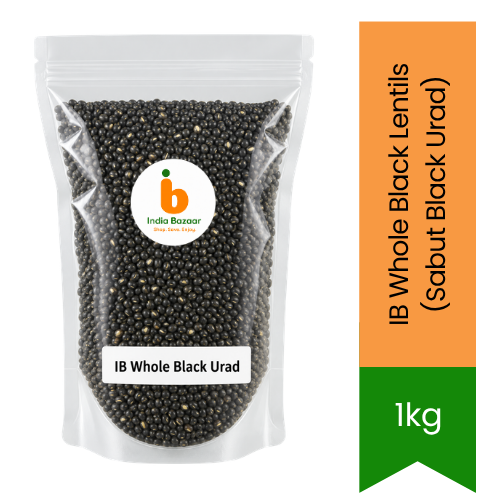 IB Whole Black Lentils (Sabut Black Urad) - Premium Whole Pulses & Pantry Staple | Rich Protein Source, Earthy Flavor & Wholesome Cooking | South Africa | India Bazaar