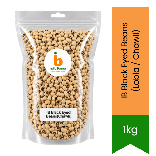 IB Black Eyed Beans (Lobia / Chawli) - Quick-Soaking Mild Creamy Field Beans for Savoury African-Indian Stews & Traditional Soups | South Africa | India Bazaar