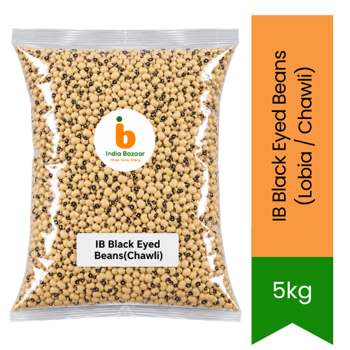 IB Black Eyed Beans (Lobia / Chawli) - Quick-Soaking Mild Creamy Field Beans for Savoury African-Indian Stews & Traditional Soups | South Africa | India Bazaar
