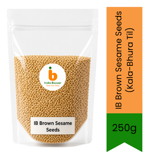 IB Brown Sesame Seeds (Kala-Bhura Til) | 250g - Nutty Oilseeds for Traditional Laddu Sweets, Til-Kachri & High-Calcium Ayurvedic Diets | South Africa | India Bazaar