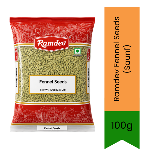 Ramdev Fennel Seeds (Saunf) - Premium Pure Whole Aromatic Seeds for Curries, Desserts & Mouth Freshener | Delivers Authentic Sweet Flavor & Digestive Benefits | South Africa | India Bazaar