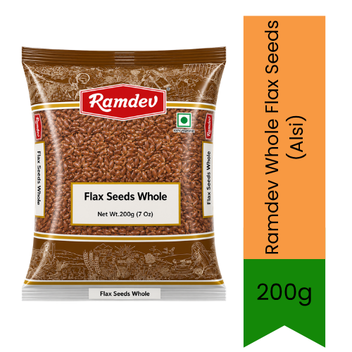 Ramdev Whole Flax Seeds (Alsi) - Premium Pure Whole Superfood Seeds for Smoothies, Baking & Daily Wellness | Delivers Nutritious Omega-3 Fiber & Nutty Flavor | South Africa | India Bazaar