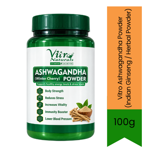 Vitro Ashwagandha Powder (Indian Ginseng / Herbal Powder) | 100g - Organic Ayurvedic Supplement | Boosts Immunity, Energy & Stress Relief | South Africa | India Bazaar