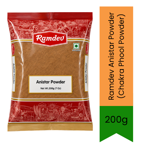 Ramdev Anistar Powder (Chakra Phool Powder) | 200g - Premium Pure Star Anise Powder for Biryani, Curries & Spice Mixes | Delivers Authentic Sweet Aromatic Flavor | South Africa | India Bazaar