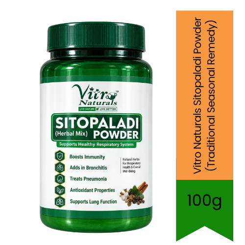 Vitro Naturals Sitopaladi Powder (Traditional Seasonal Remedy) | 100g - Herbal Formulation for Fast Relief from Cough, Cold, Congestion & Respiratory Health | South Africa | India Bazaar