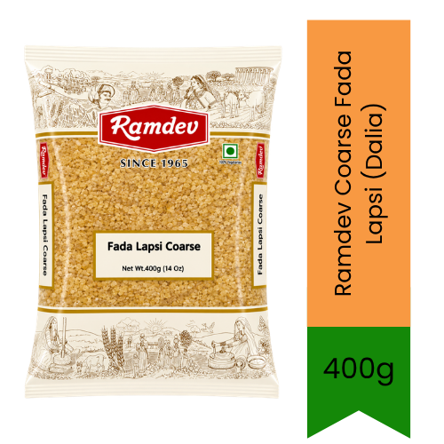 Ramdev Coarse Fada Lapsi (Dalia) - Premium Pure Coarse Broken Wheat Granules for Lapsi, Khichdi & Porridge | Delivers Wholesome Fiber & Authentic Taste | South Africa | India Bazaar