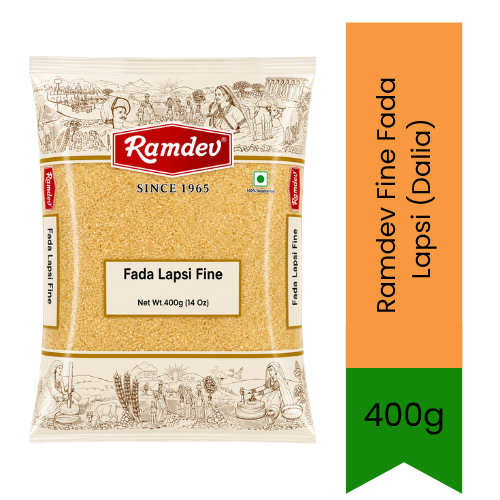 Ramdev Fine Fada Lapsi (Dalia) - Premium Pure Fine Broken Wheat Granules for Sweet Lapsi, Porridge & Upma | Delivers Wholesome Fiber & Authentic Taste | South Africa | India Bazaar