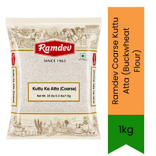 Ramdev Coarse Kuttu Atta (Buckwheat Flour) | 1kg - Premium Pure Coarse Buckwheat Flour for Fasting, Vrat Puri & Pakoras | Delivers Nutritious Wholesome Fiber & Taste | South Africa | India Bazaar