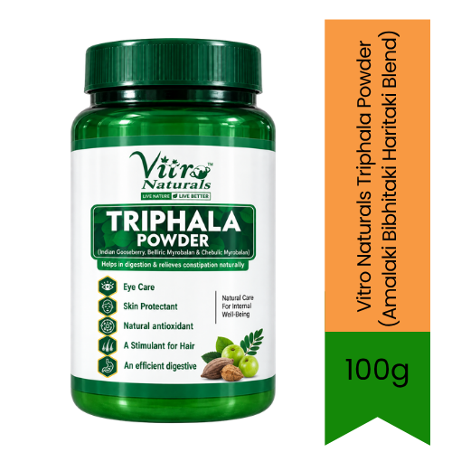 Vitro Naturals Triphala Powder (Amalaki Bibhitaki Haritaki Blend) | 100g - Classic 3-Herb Ayurvedic Colon Cleanser for Healthy Chronic Constipation Relief | South Africa | India Bazaar