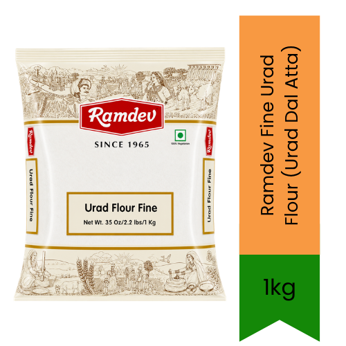 Ramdev Fine Urad Flour (Urad Dal Atta) | 1kg - Premium Pure Fine Black Gram Flour for Dosa, Vada, Pappadams & Snacks | Delivers Smooth Texture & Authentic Taste | South Africa | India Bazaar