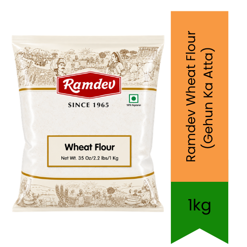 Ramdev Wheat Flour (Gehun Ka Atta) | 1kg - Premium Pure Whole Wheat Flour for Soft Roti, Chapati, Paratha & Puri | Delivers Authentic Wholesome Taste & Freshness | South Africa | India Bazaar