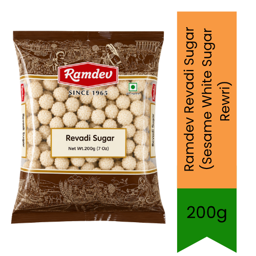 Ramdev Revadi Sugar (Sesame White Sugar Rewri) - Traditional Indian Festive Crispy Candy Drops, Sweet Nutty Confectionery | South Africa | India Bazaar