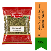 Ramdev Dry Mint Leaves (Pudina Leaves) - Premium Pure Dried Mint Leaves for Chutney, Tea, Raita & Refreshing