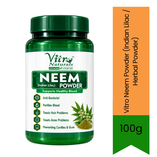 Vitro Neem Powder (Indian Lilac / Herbal Powder) | 100g - Organic Ayurvedic Supplement | Purifies Blood, Promotes Healthy Skin & Hair | South Africa | India Bazaar