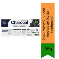 Green Valley Charcoal Toothpaste (Koyla Toothpaste) | 185g - Premium Pure Activated Charcoal Toothpaste for Whitening, Stain Removal & Gum Care | Delivers Fresh Breath & Natural Defense | South Africa | India Bazaar