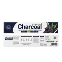 Green Valley Charcoal Toothpaste (Koyla Toothpaste) | 185g - Premium Pure Activated Charcoal Toothpaste for Whitening, Stain Removal & Gum Care | Delivers Fresh Breath & Natural Defense | South Africa | India Bazaar