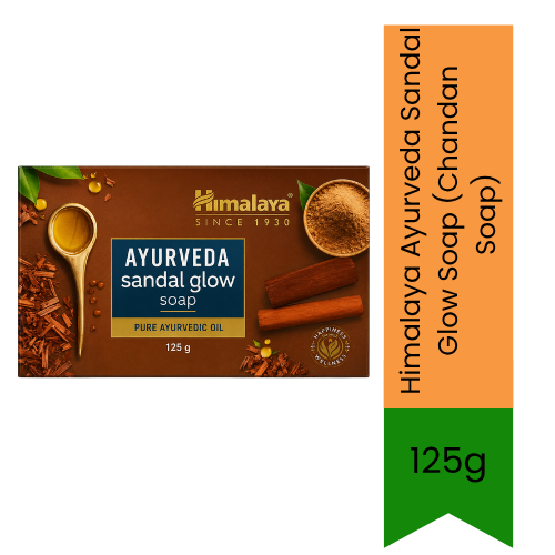 Himalaya Ayurveda Sandal Glow Soap (Chandan Soap) | 125g - Premium Pure Sandalwood Oil Soap for Glowing Skin, Blemish Care & Hydration | Delivers Radiant Tone & Fragrant Refreshment | South Africa | India Bazaar