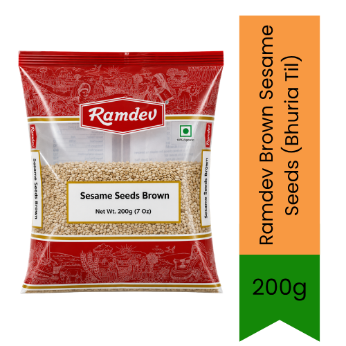 Ramdev Brown Sesame Seeds (Bhuria Til) - Premium Whole Natural Seeds for Sweets, Baking, Cooking & Garnishing | Delivers Authentic Nutty Flavor & Rich Aroma | South Africa | India Bazaar