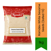 Ramdev White Sesame Seeds (Safed Til) - Premium Whole Natural Seeds for Sweets, Baking, Cooking & Garnishing | Delivers Authentic Nutty Flavor & Rich Aroma | South Africa | India Bazaar