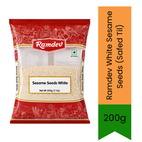 Ramdev White Sesame Seeds (Safed Til) - Premium Whole Natural Seeds for Sweets, Baking, Cooking & Garnishing | Delivers Authentic Nutty Flavor & Rich Aroma | South Africa | India Bazaar