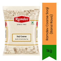 Ramdev Coarse Sooji (Bansi Rava) - Premium Pure Coarse Semolina Wheat Granules for Upma, Halwa & Bath Recipes | Delivers Authentic Wholesome Grain & Flaky Texture | South Africa | India Bazaar