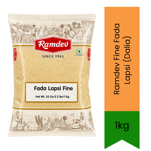 Ramdev Fine Fada Lapsi (Dalia) - Premium Pure Fine Broken Wheat Granules for Sweet Lapsi, Porridge & Upma | Delivers Wholesome Fiber & Authentic Taste | South Africa | India Bazaar