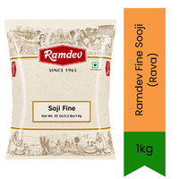 Ramdev Fine Sooji (Rava) - Premium Pure Fine Semolina Granules for Halwa, Dosa, Idli & Snacks | Delivers Authentic Smooth Texture & Delicious Taste | South Africa | India Bazaar