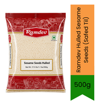 Ramdev Hulled Sesame Seeds (Safed Til) - Premium White Whole Seeds for Sweets, Baking, Cooking & Garnishing | Delivers Authentic Nutty Flavor & Rich Aroma | South Africa | India Bazaar