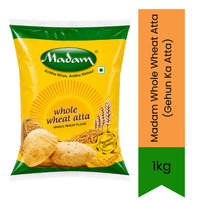Madam Whole Wheat Atta (Gehun Ka Atta) - Premium Stone-Ground Wholemeal Flour for Soft Rotis, Parathas & Chapattis, High Fiber Daily Diet Essential | South Africa | India Bazaar