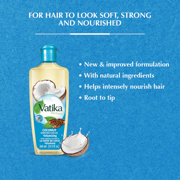 Dabur Vatika Naturals Coconut Enriched Hair Oil |BB:JUL.2026