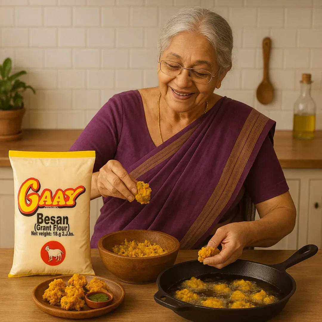 Gaay Gram Flour / Besan 1kg | Chickpea Flour for Baking, Cooking & Frying | Fine Flour for Fritters, Batters & Sweets | South Africa | India Bazaar