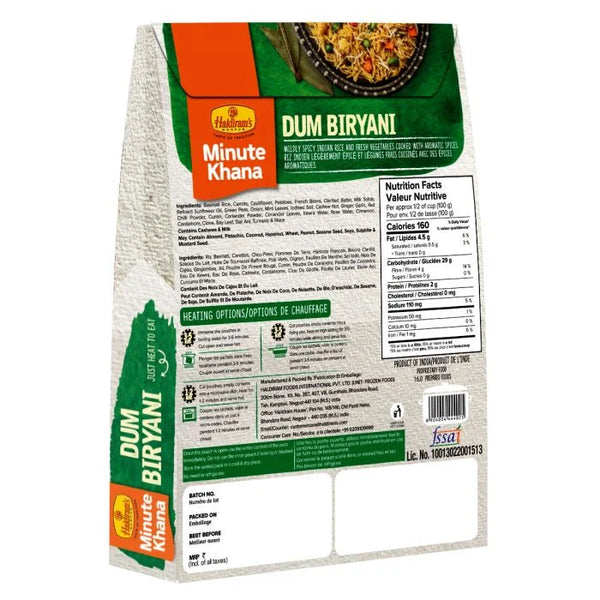 Haldirams Minute Khana Dum Biryani