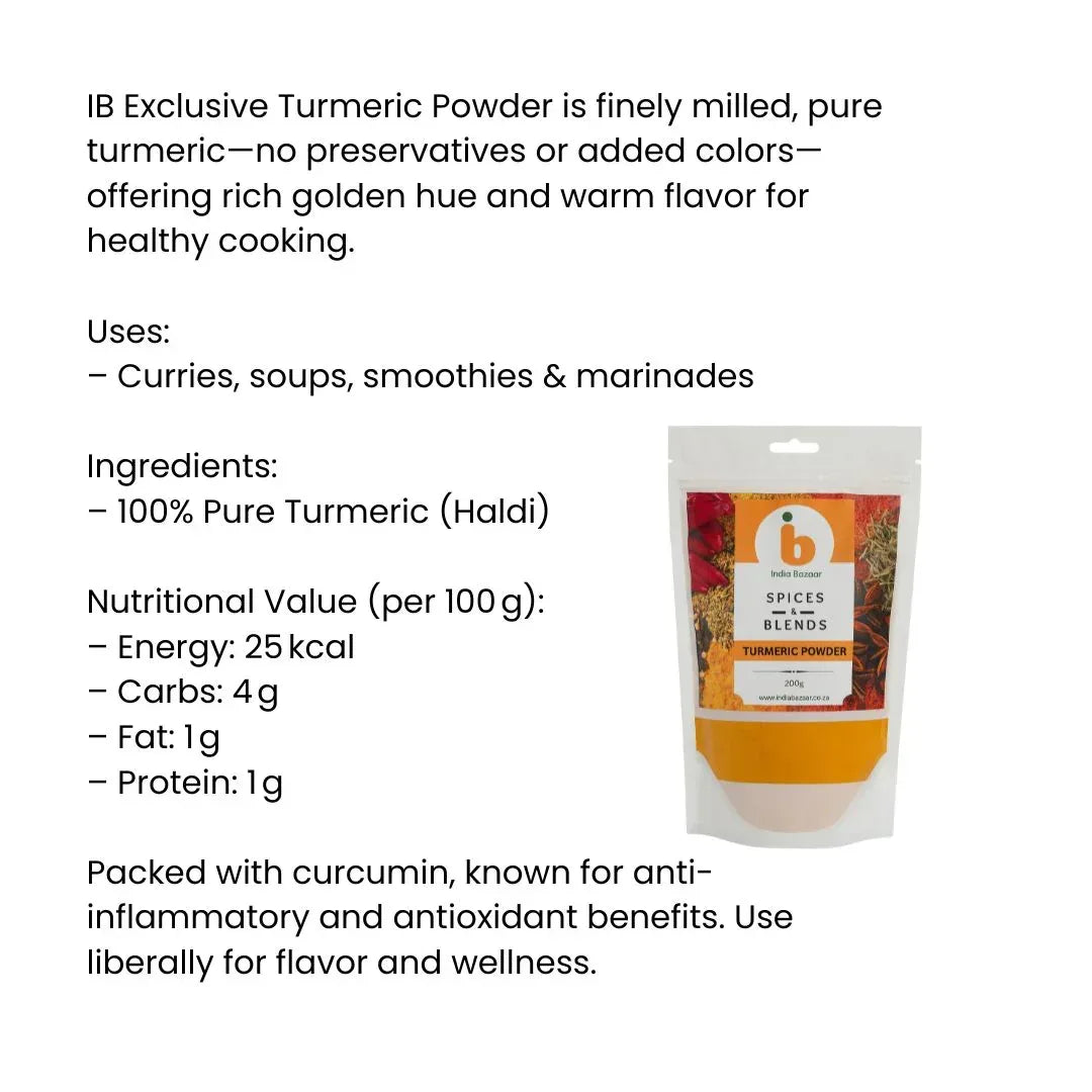 IB Exclusive Turmeric Powder 200g – Pure, Natural & Aromatic Haldi