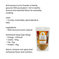 IB  Exclusive Cumin Powder 200g – Freshly Ground Jeera for Rich Aroma, Authentic Taste & Daily Cooking