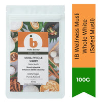 IB Wellness Musli Whole White Premium Ayurvedic Roots (Safed Musli Whole) | 100g - High Quality Vitality Superfood Herb for Energy Boosting, Joint Strength & Daily Longevity | South Africa | India Bazaar