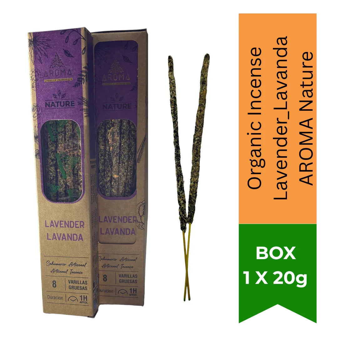 Organic Incense Lavender Lavanda Aroma Nature (Lavender Agarbatti) | 8 Sticks (1-Hour Burn) - Calming Soothing Floral Air Freshener for Bedroom Sleep Ambience & Spa Vibes | South Africa | India Bazaar