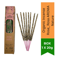 Organic Incense Rose Rosa Aroma Nature (Gulab Agarbatti) | 8 Sticks (1-Hour Burn) - Romantic Floral Luxury Air Freshener for Home Ambience, Relaxation & Puja | South Africa | India Bazaa