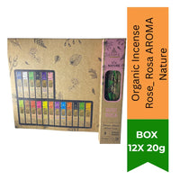 Organic Incense Rose Rosa Aroma Nature (Gulab Agarbatti) | 8 Sticks (1-Hour Burn) - Romantic Floral Luxury Air Freshener for Home Ambience, Relaxation & Puja | South Africa | India Bazaa