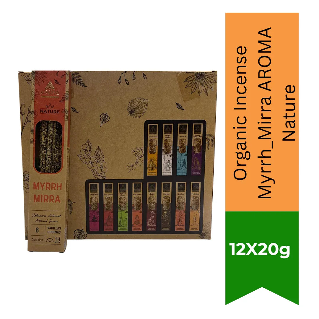 Organic Incense Myrrh_Mirra AROMA Nature - 8 sticks 1h duration