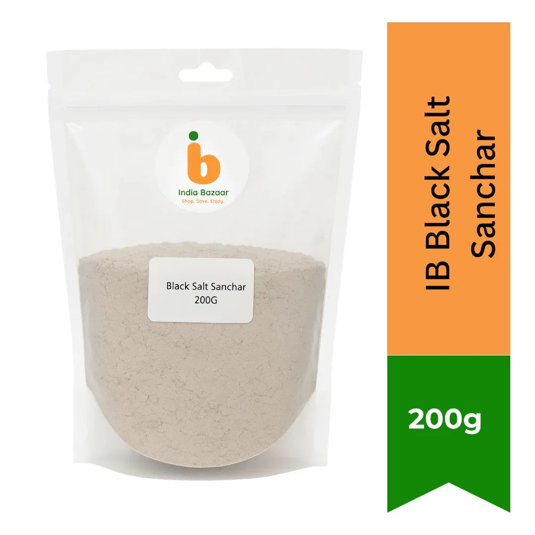 IB Black Salt Sanchar Kala Namak Powder (Kala Namak) | Standard Pack - Pungent Sulfuric Rock Salt for Digestion Relief, Nimbu Pani, Raitas & Tangy Street Snacks | South Africa | India Bazaar