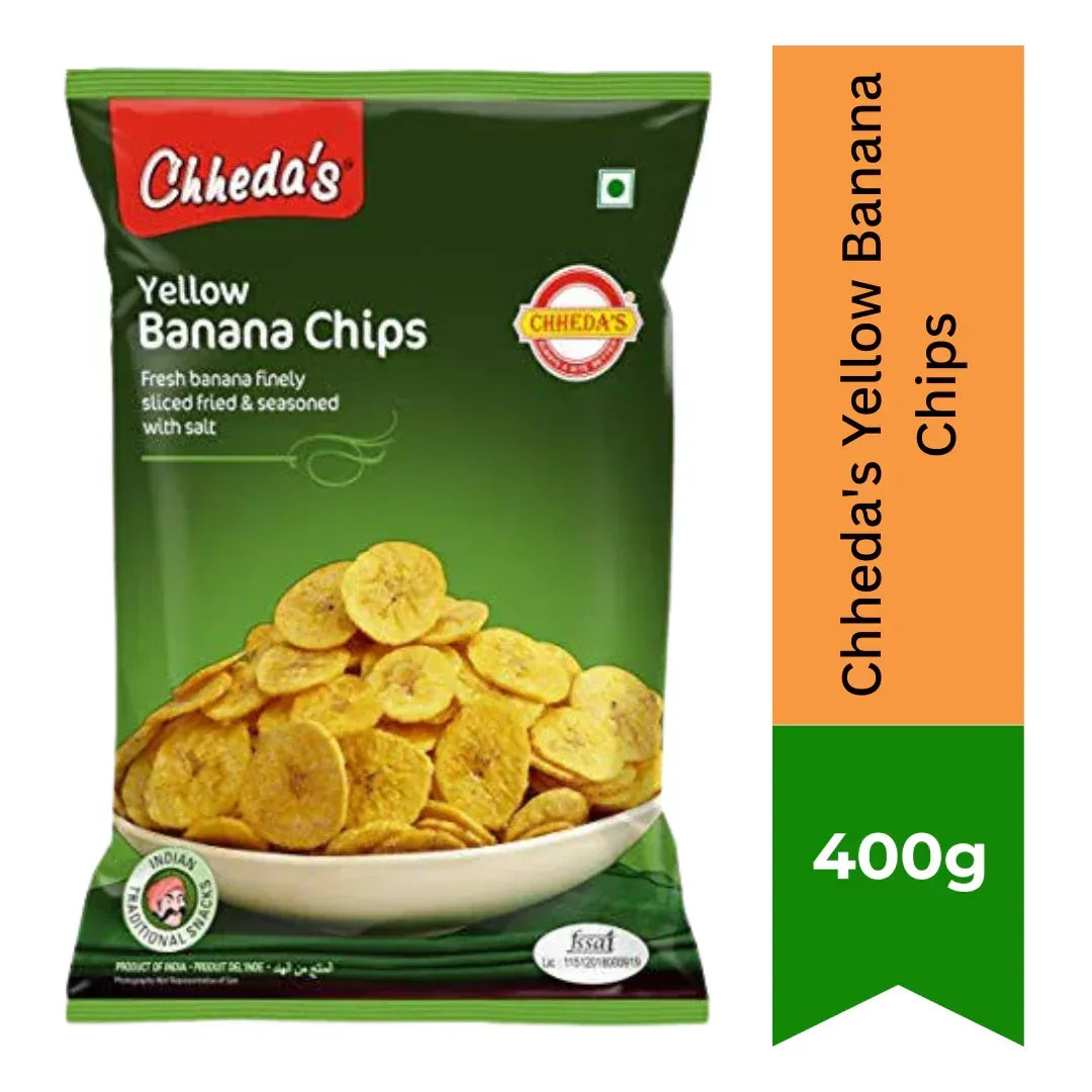 Chheda’s Yellow Banana Chips 400g | Crunchy Fried Banana Slices | Classic Savoury Snack | South Africa | India Bazaar