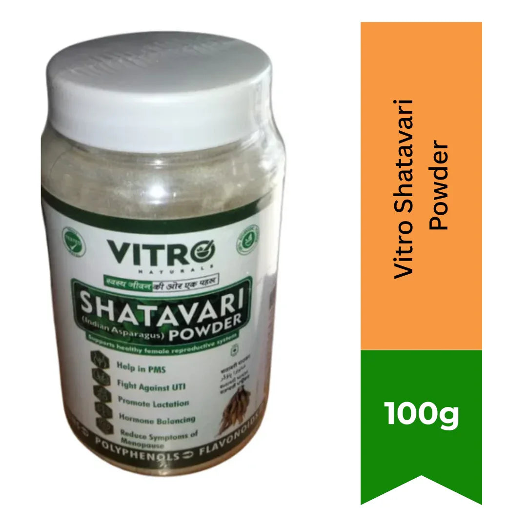 Vitro Naturals Shatavari Powder (Asparagus Racemosus) | 100g - Premium Ayurvedic Women's Health Supplement for Hormonal Balance, Vitality & Lactation | South Africa | India Bazaar