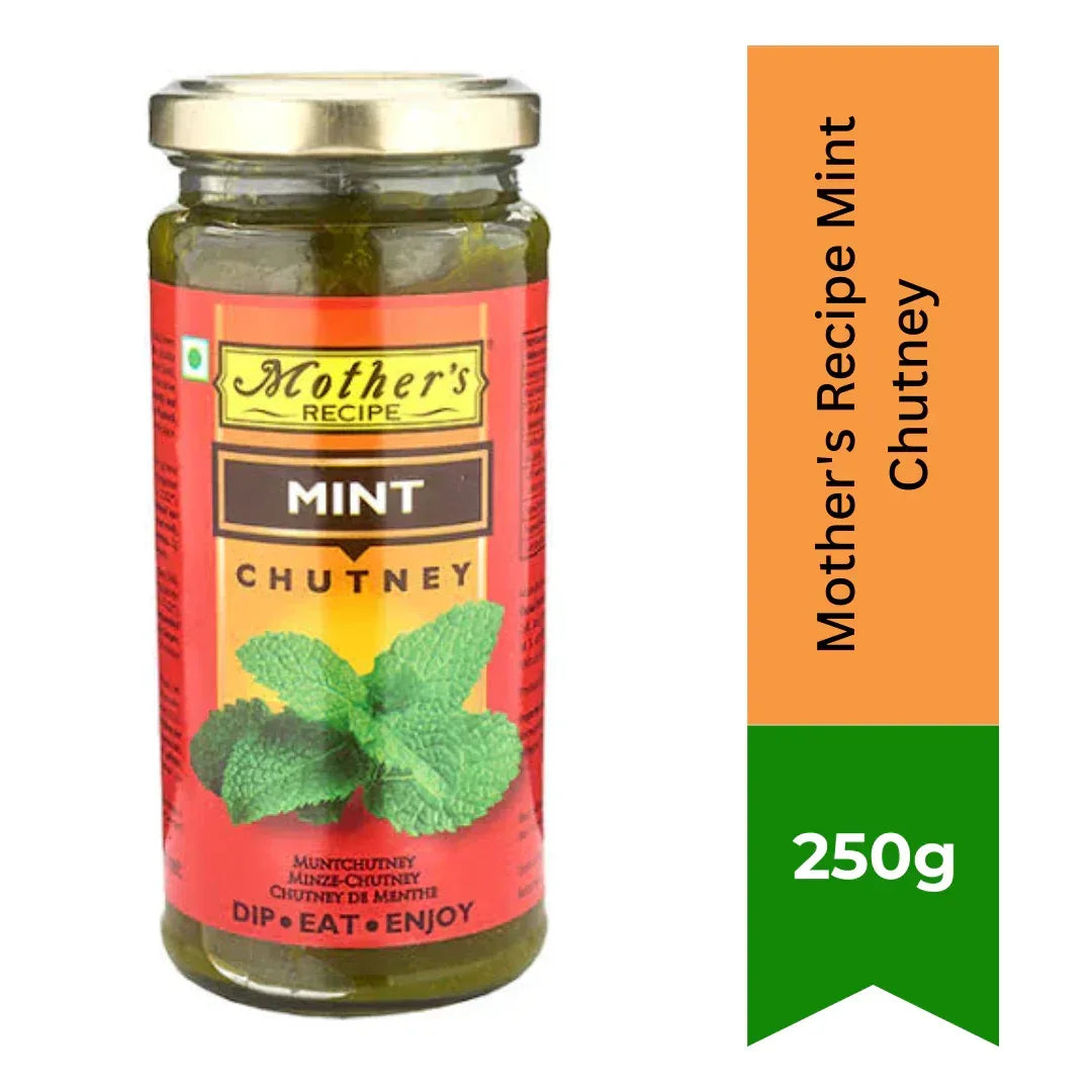 Mother’s Recipe Mint Sauce / Mint Chutney (Pudina Chutney) | 250g - Fresh Tangy & Lightly Spicy Dip, Ideal Spread for Kebabs, Samosas & Savoury Snacks | South Africa | India Bazaar
