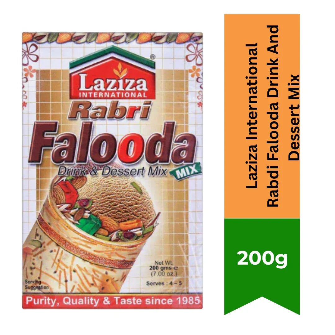 Laziza International Rabdi Falooda Drink & Dessert Mix | 200g - Instant Creamy Condensed Milk Flavor Vermicelli Drink Maker, Traditional Festive Treat | South Africa | India Bazaar