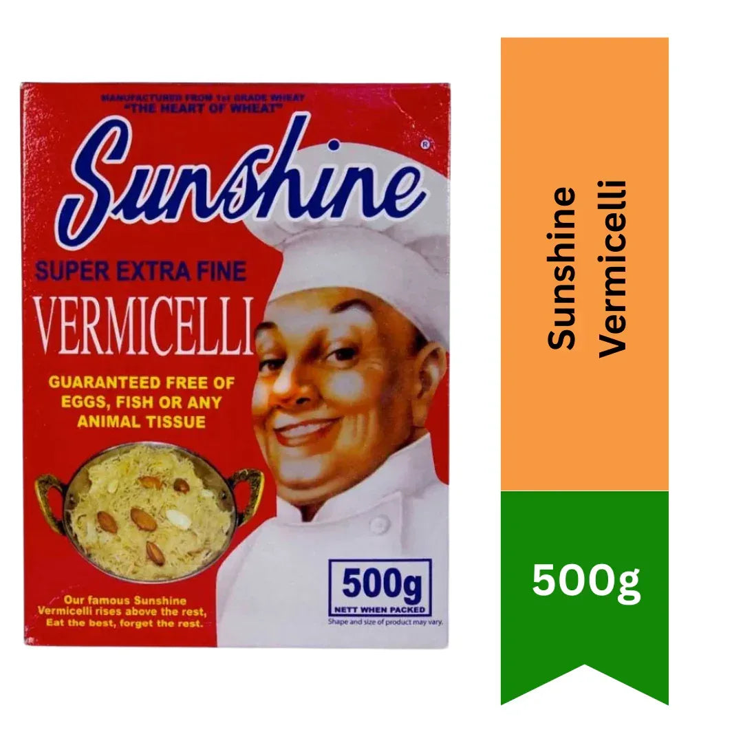 Sunshine Vermicelli (Fine Seviyan) | 400g - Crisp Slender Wheat Noodles for Savoury South Indian Breakfast Upma or Creamy Sweet Milk Kheer Desserts | South Africa | India Bazaar