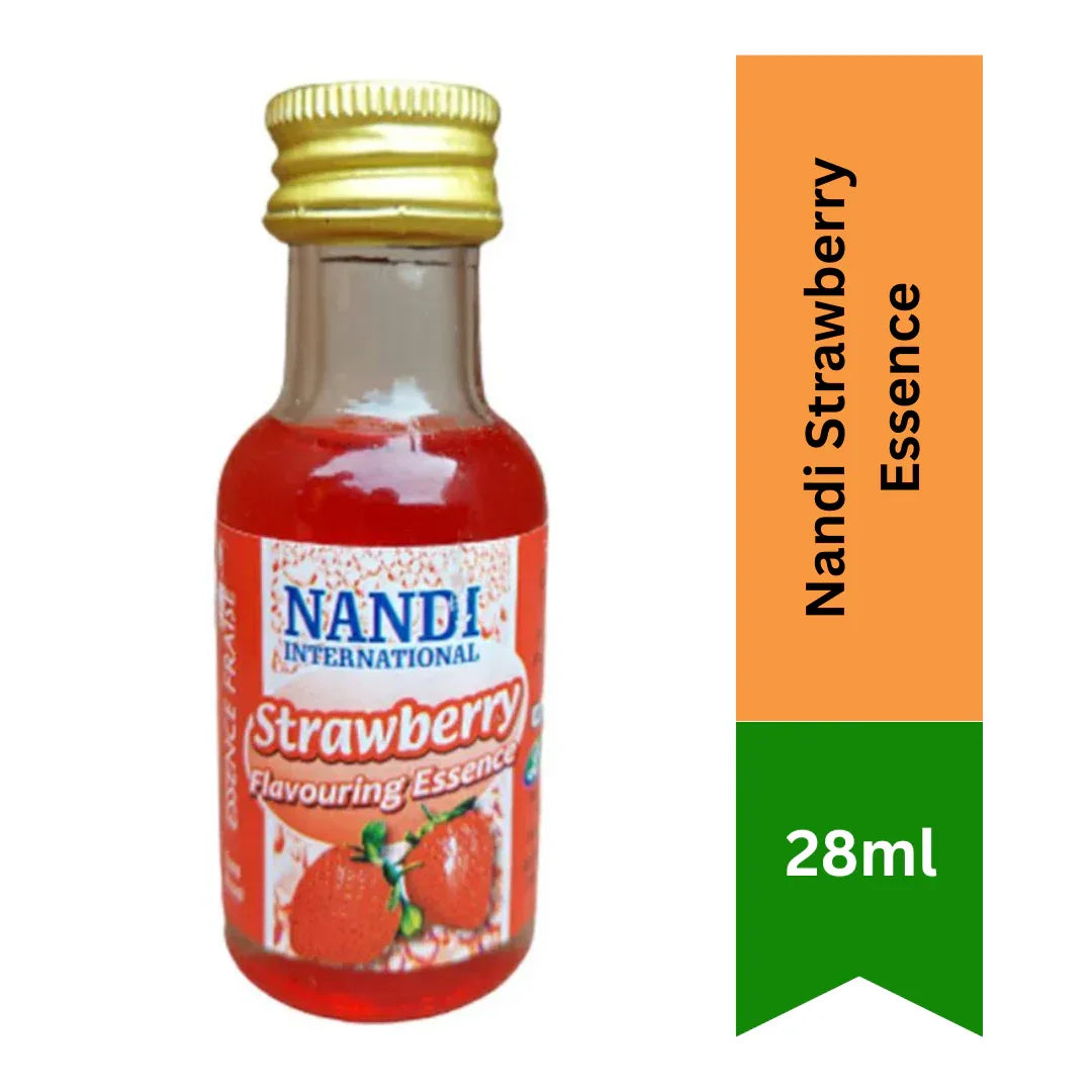 Nandi Strawberry Flavouring Essence | 28ml - Premium Liquid Baking Concentrate for Fruity Whipped Creams, Birthday Cakes, Milkshakes & Cookies | South Africa | India Bazaar
